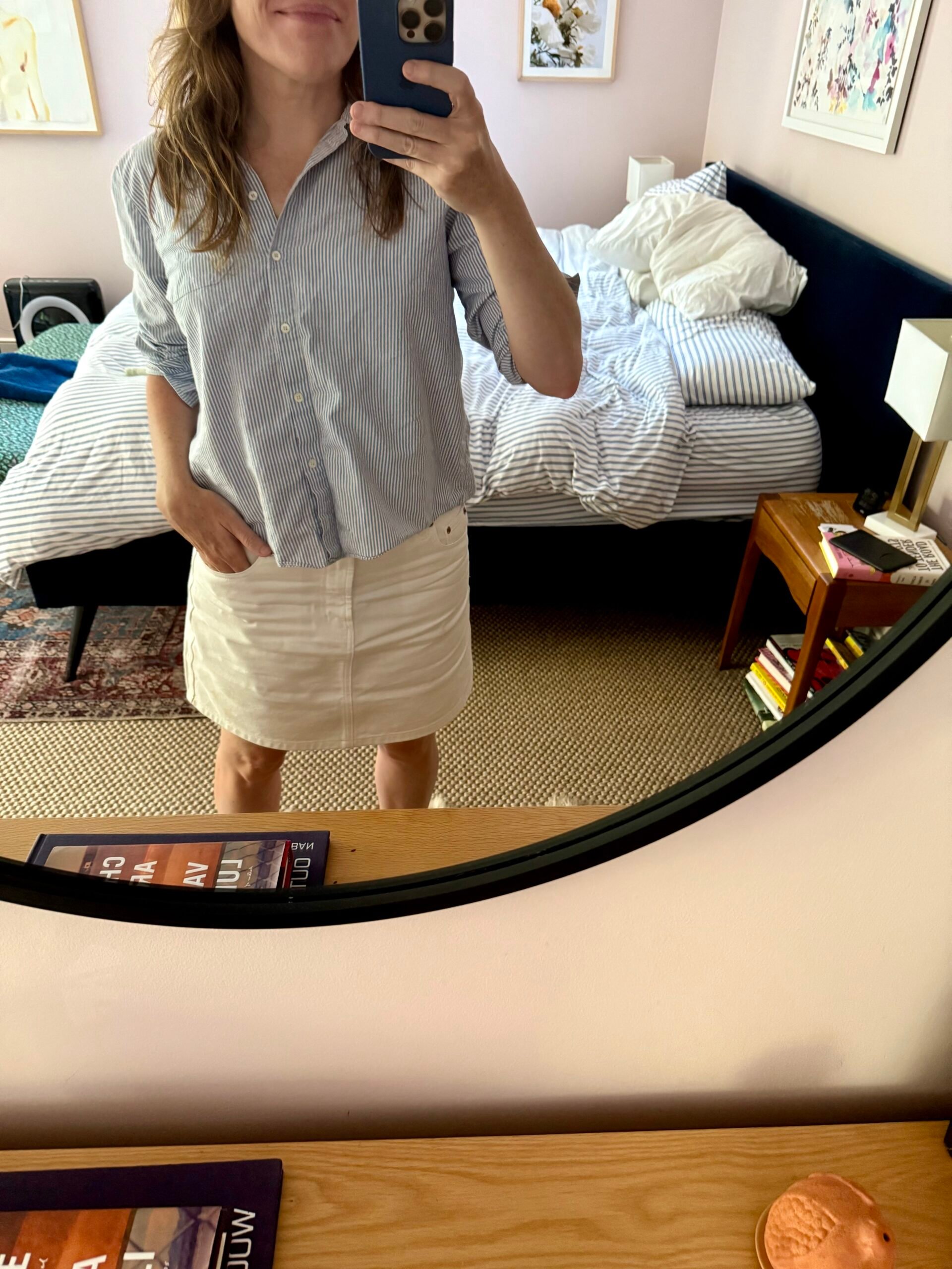 Joanna Goddard Alex Mill White Mini jupe