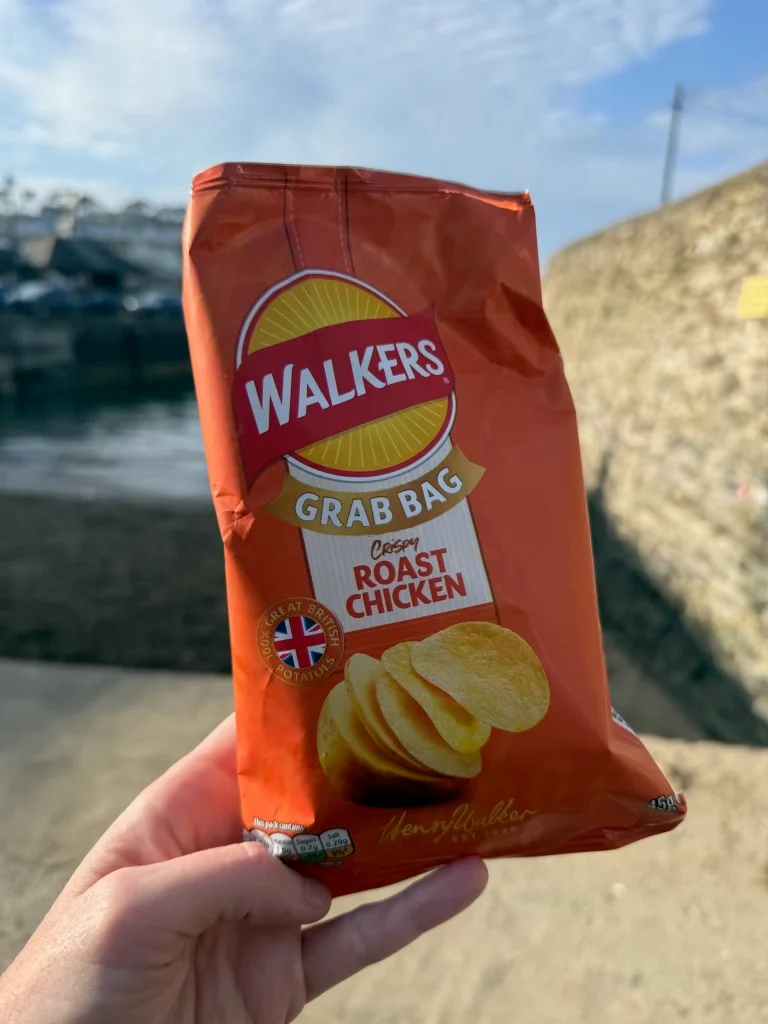 les marcheurs rôtissent des chips de poulet