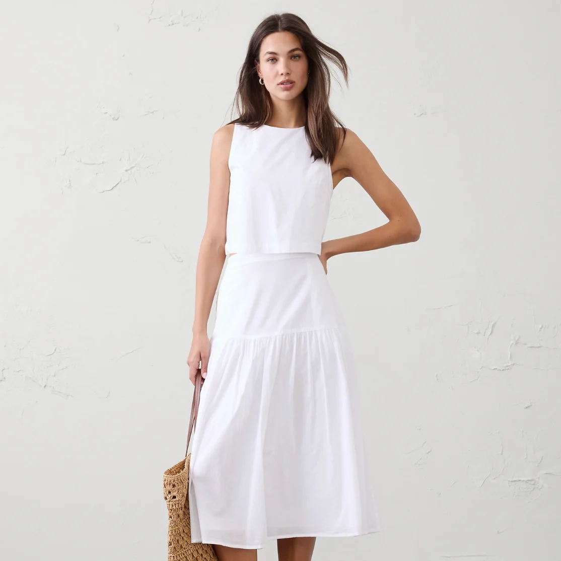 jupe midi blanche usine de la république bananière