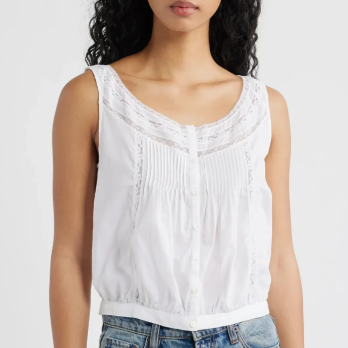 débardeur chemisier sans manches blanc Madewell