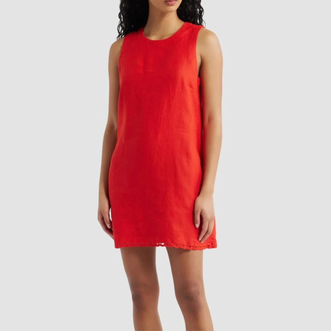 robe en lin rouge madewell