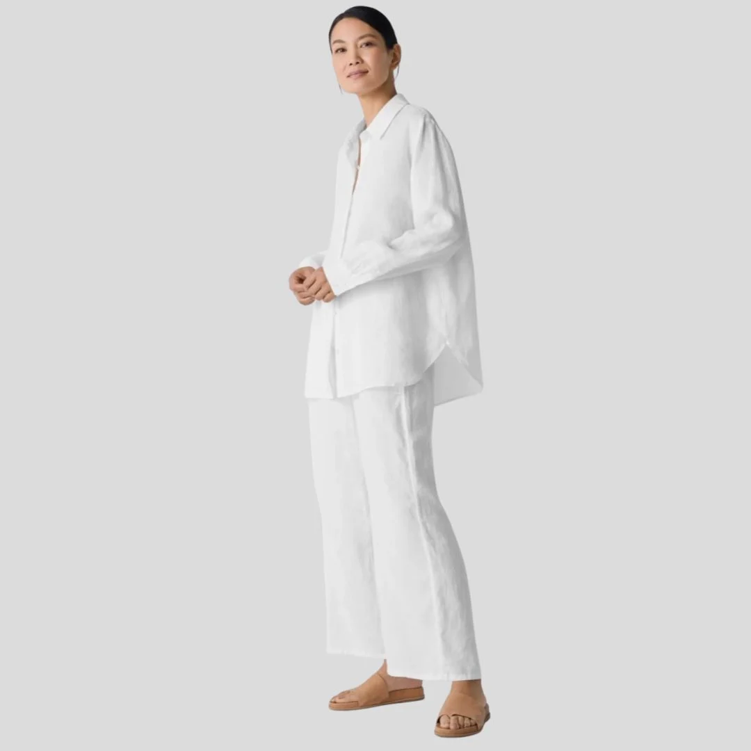 ensemble en lin blanc