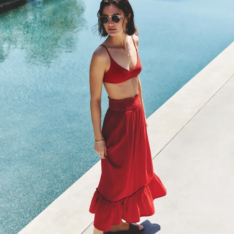 Jupe de voyage rouge